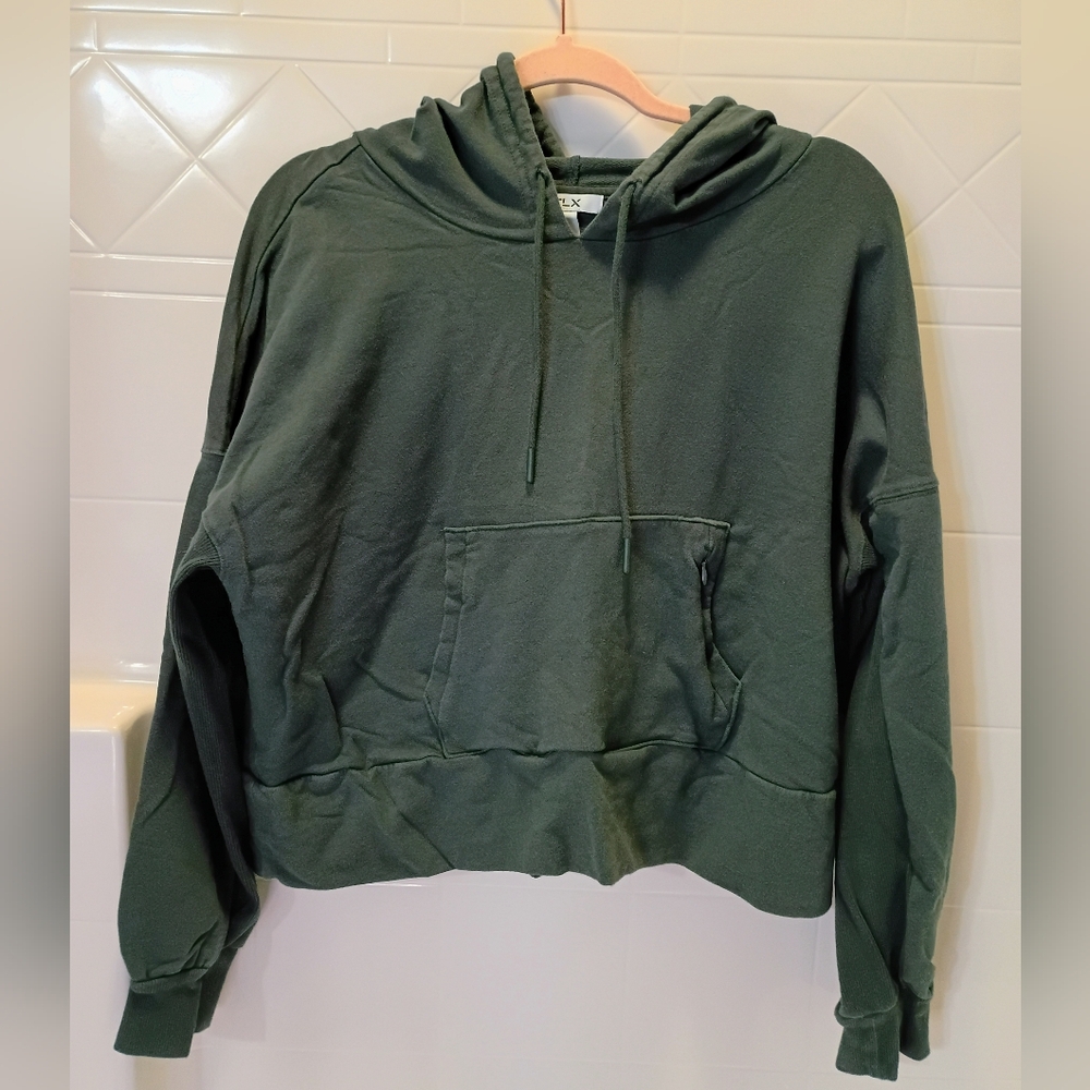 FLX Women's Embrace Cropped Green Hoodie
